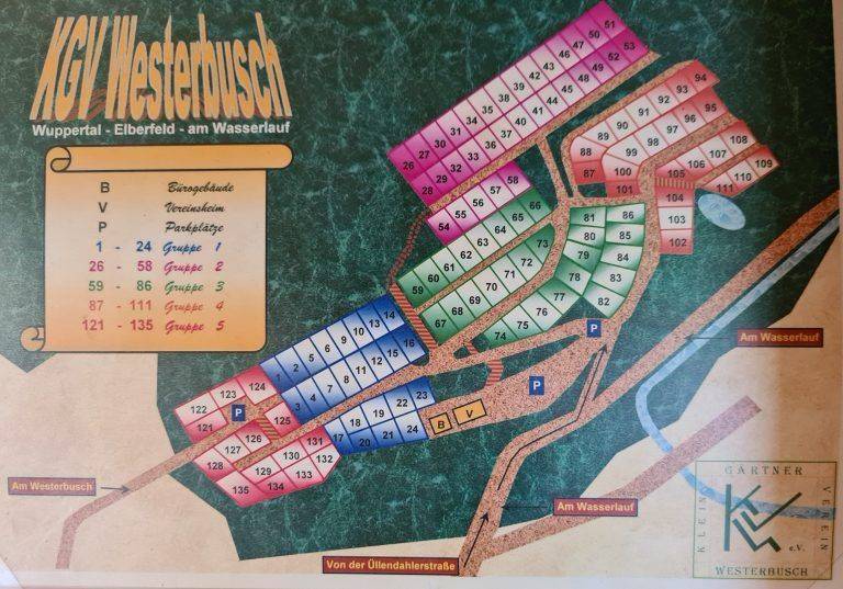 Lageplan der Kleingartenanlage des KGV Westerbusch e.V.